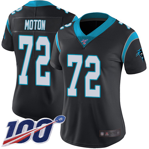 Carolina Panthers Limited Black Women Taylor Moton Home Jersey NFL Football 72 100th Season Vapor Untouchable